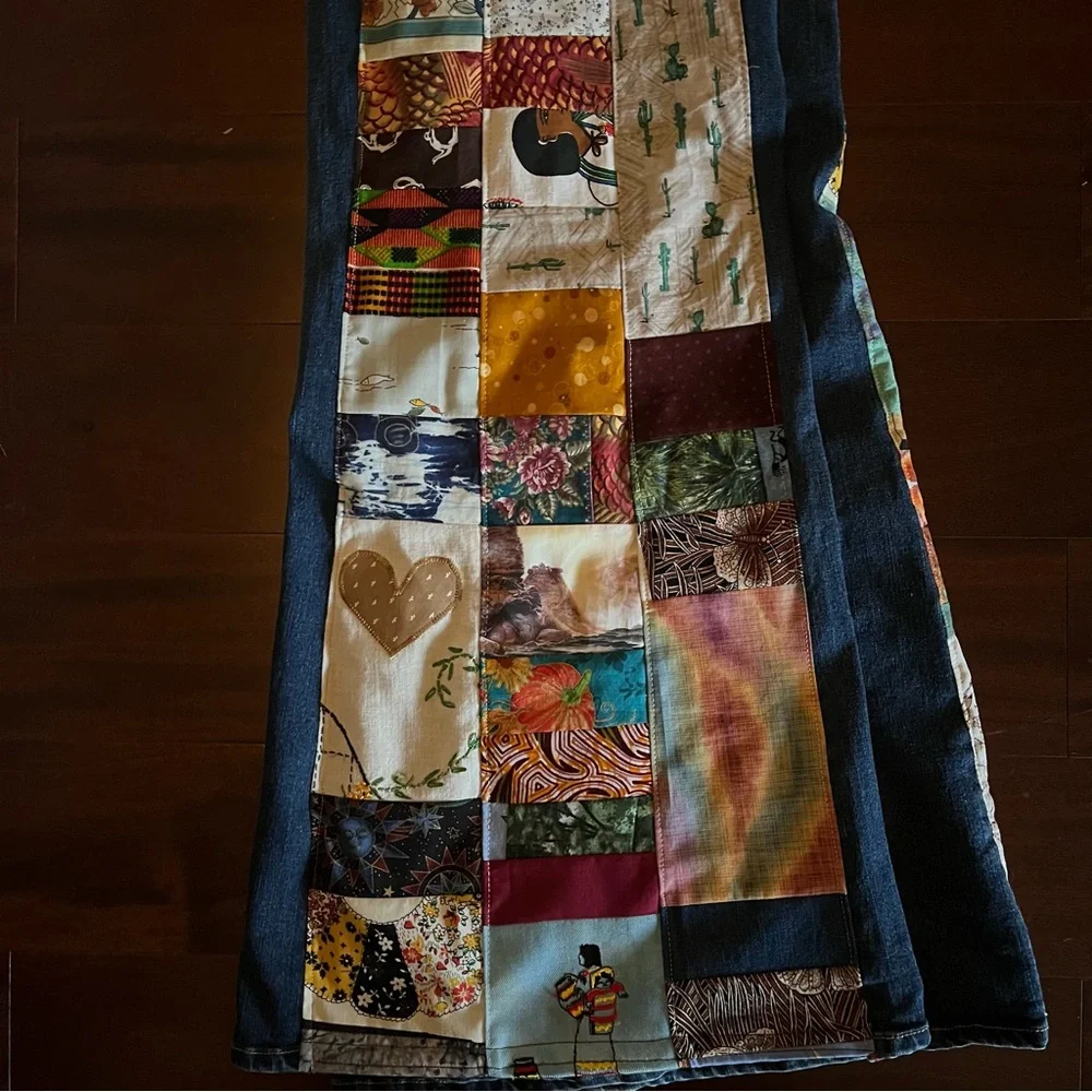 Harper jeans bellbottom patchwork phish llama donuts hippie shakedown patchpixie - Picture 7 of 11